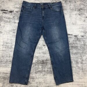 Chaps Mens Slim Straight Jeans 38x30 Medium Wash Blue‎ Stretch Denim 1541310